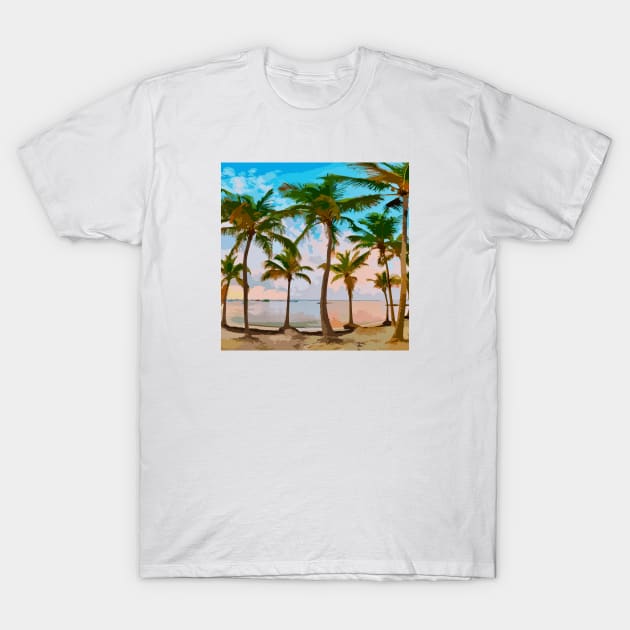 Beach Palms T-Shirt by Glenn Landas Digital Art